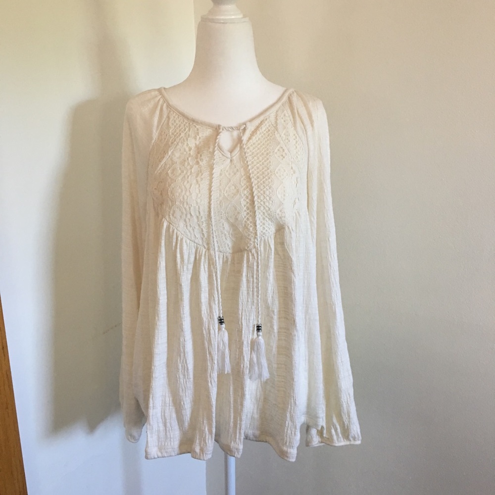 White Long Sleeve Shirt Tunic Style Oversized